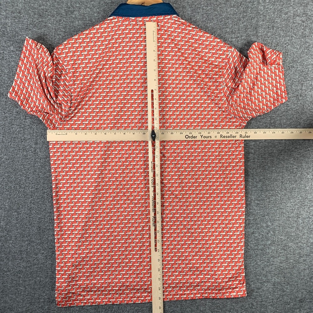 Breakfast Balls Polo Men Medium Dachshund AOP Performance Geometric Golf RSVLTS - Picture 5 of 9